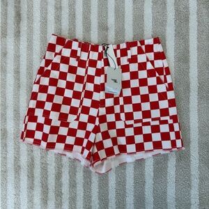 NWT Papermoon Red Gingham Shorts • High Rise • Cottagecore Shorts (Women’s M)